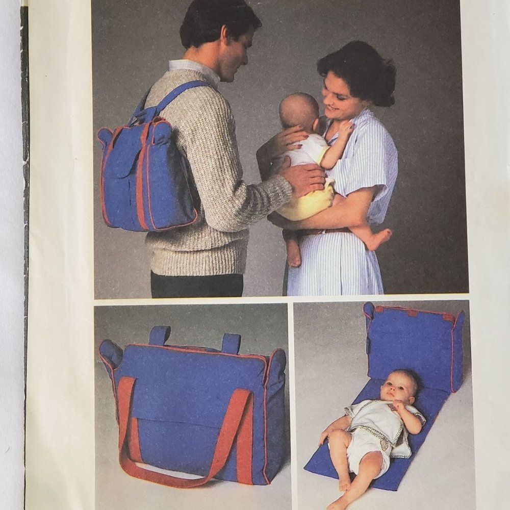 Vintage 80s McCalls Pattern 9050 Diaper Bag Changing Station Pad Uncut